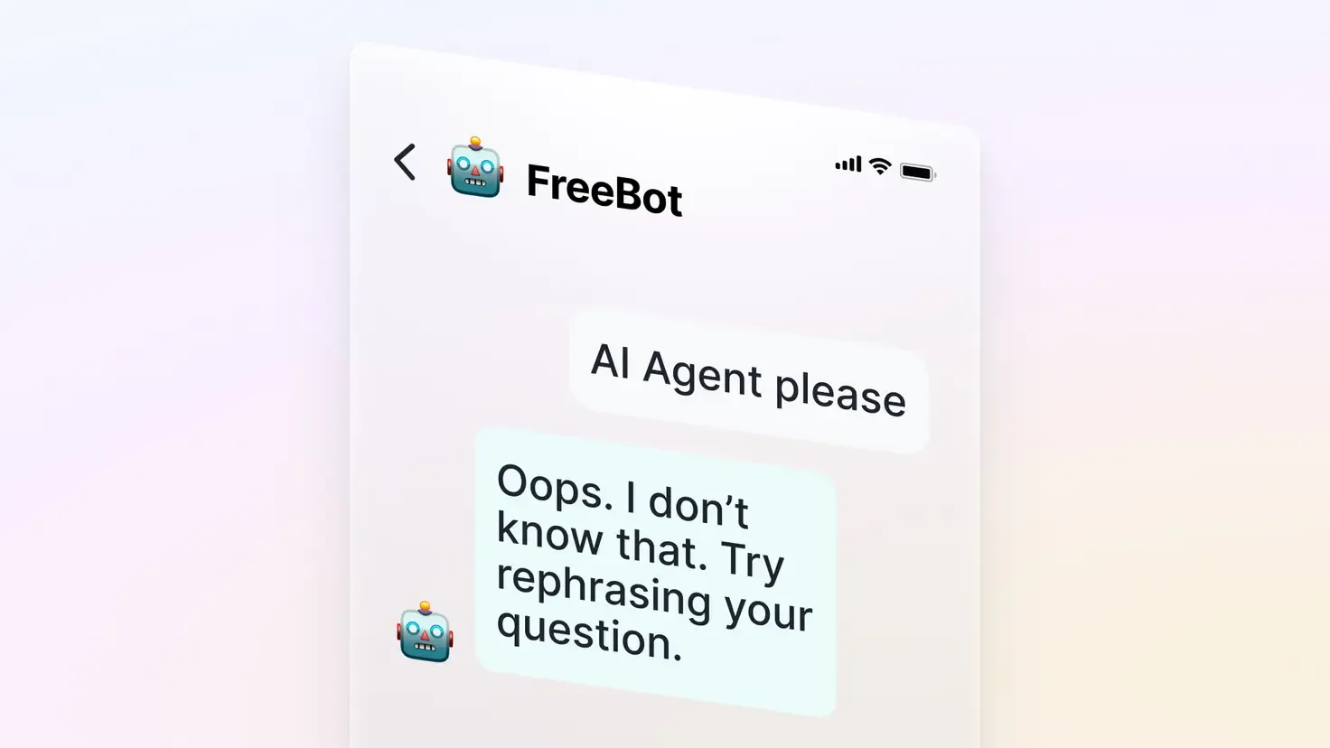 FreeBot doesn't understand